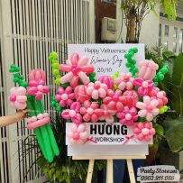 Bảng hoa bong bóng mừng 20/10, chủ đề Women's Day, tone hồng - Hương Workshop