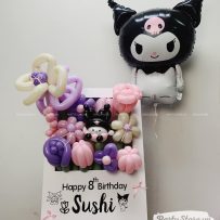 Bảng hoa bong bóng sinh nhật, chủ đề Kuromi, tone hồng tím - Sushi