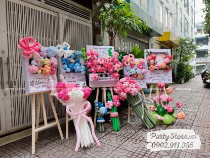 Bộ sưu tập bảng hoa và bó hoa bong bóng tone hồng pastel - Chủ đề tôn vinh phái đẹp